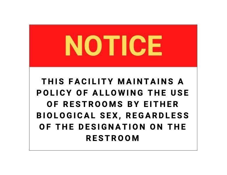 Trans bathroom sign